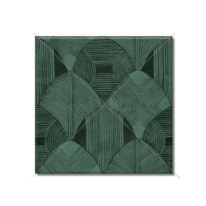 Dark Green Ceramic Tile Vintage Art Deco Design Kitchen Backsplash Tile - Bathroom Tile - Ceramic Accent Tile Backsplash Tile Fireplace Tile