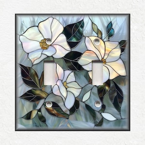 Stained Glass Floral Design Metal Switch Plate Covers And Outlet Covers Unique Light Switch Plate Covers Outlet Covers Decorative Wall Plate