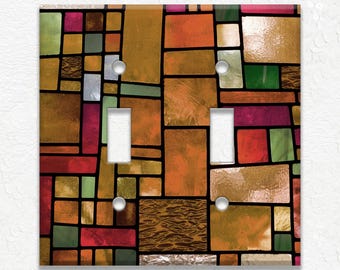 Stained Glass Art Nouveau Design Home Decor Metal Light Switch & Outlet Covers - Decorative Light Switch Outlet Covers Wall Decor