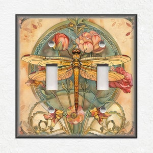 Botanical Dragonfly Design Vintage Metal Switch Plate Covers And Outlet Covers Unique Light Switch Plate Covers Outlet Covers - Wall Plates