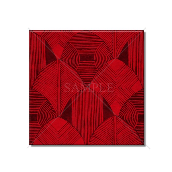 Red Ceramic Tile Vintage Art Deco Design Kitchen Backsplash Tile - Bathroom Tile - Ceramic Accent Tile Backsplash Tile Fireplace Tile