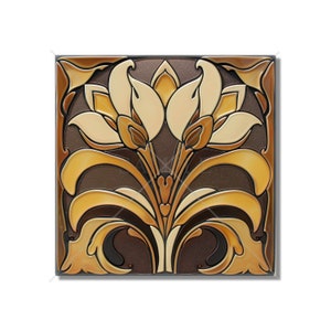 Warm Brown Butterscotch Tones Ceramic Tile - Kitchen Backsplash Tile - Bathroom Tile - Decorative Patterned Tile - Beautiful Artistic Tile