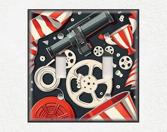 Retro Design Movie Theater Home Decor - Metal Light Switch Cover - Switch Plates Outlet Covers Metal Wall Plates Retro Decor Home Decor