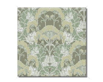 William Morris Art Nouveau Decorative Sage Green Ceramic Tile - Art Nouveau Design Tile Kitchen Backsplash Tile Bathroom Ceramic Tile