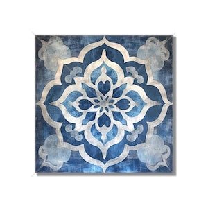 Blue Gray Ceramic Vintage Moroccan Tile Design - Blue Patterned Kitchen Backsplash Tile - Bathroom Wall Tile - Patterned Tiles Free Shipping