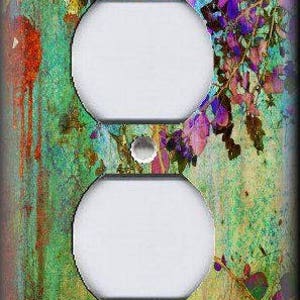 Abstract Art Home Decor Modern Home Decor Flora Metal Light Switch Plate Cover Wallplates Outlets Rocker Triple Double Free Shipping Outlet - 4