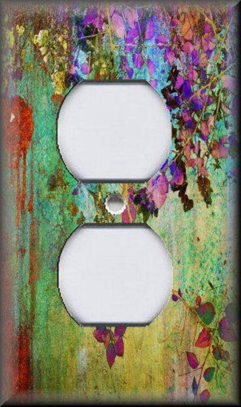 Abstract Art Home Decor Modern Home Decor Flora Metal Light Switch Plate Cover Wallplates Outlets Rocker Triple Double Free Shipping Outlet - 4