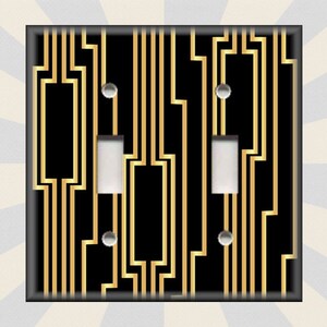 Art Deco Home Decor Black And Gold Color Art Decor - Metal Light Switch Cover - Switch Plates And Outlets Rockers - Home Decor