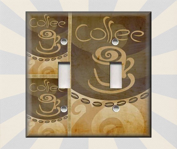 Cafe Kitchen Decor Metal Light Switch Plate Cover Coffee Decor Wallplates 
