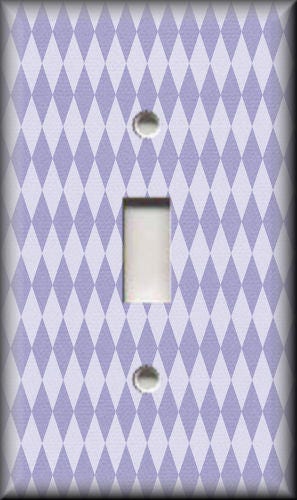Harlequin Diamonds Home Decor Purple Metal Light Switch Plate Cover 