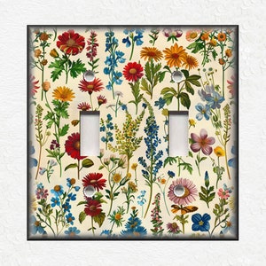 Beautiful Botanical Wildflowers - Metal Switch Plate Covers And Outlet Covers Unique Light Switch Plate Covers Outlet Covers Wall Plates