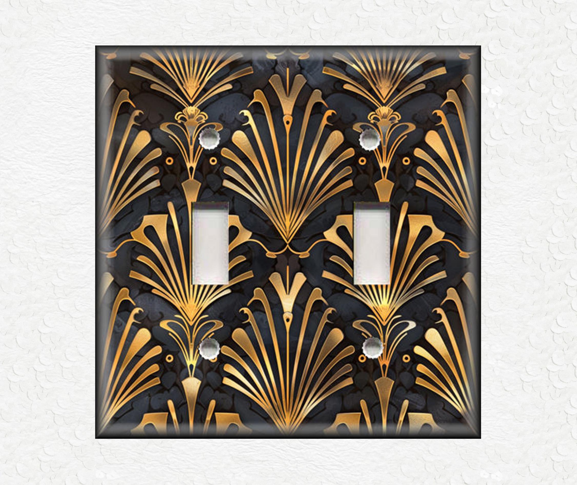 Art Deco Metal Light Switch Plate Covers and Outlet Covers - Switch