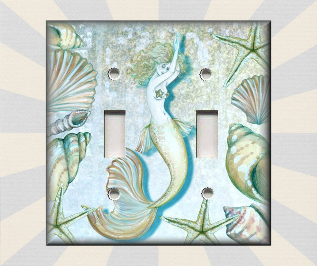 Mermaid Switch Plate Cover Decor Metal Light Switch Cover Tranquil