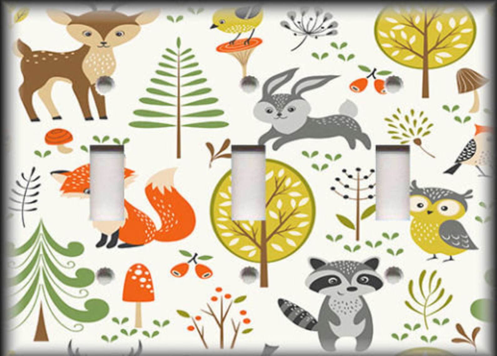 Metal Light Switch Plate Cover Hipster Woodland Animals Etsy