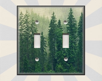 Tree Forest Decor Pine Tree Rustic Decor - Nature Forest Trees Metal Light Switch & Outlet Covers - Free Shipping