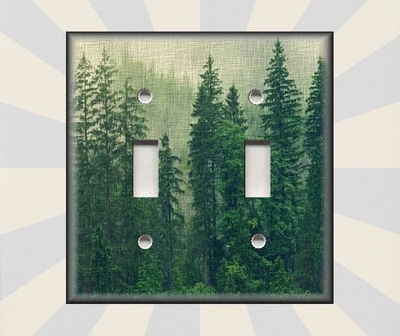 Tree Forest Decor Pine Tree Rustic Decor - Nature Forest Trees Metal Light Switch & Outlet Covers - Free Shipping