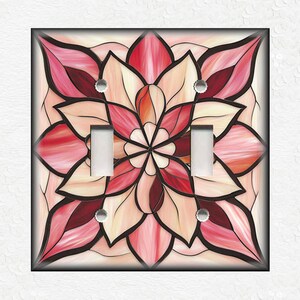 Stained Glass Design Home Decor Decorative Metal Light Switch Plate Cover Pink Vintage Art Nouveau Switch Plates And Outlets - Free Shipping