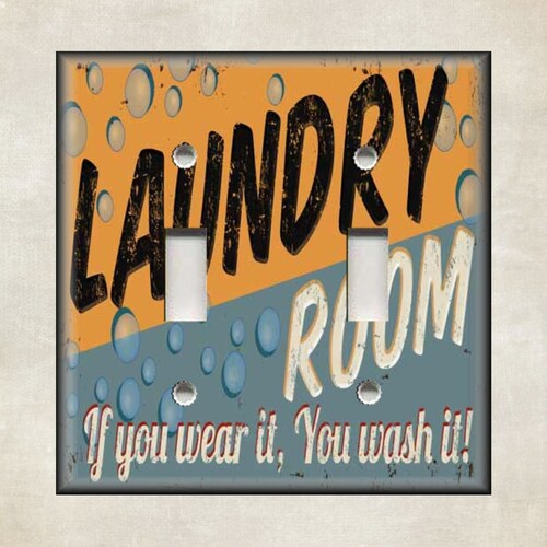 Retro Laundry Room Decor Metal Light Switch Plate Cover Etsy