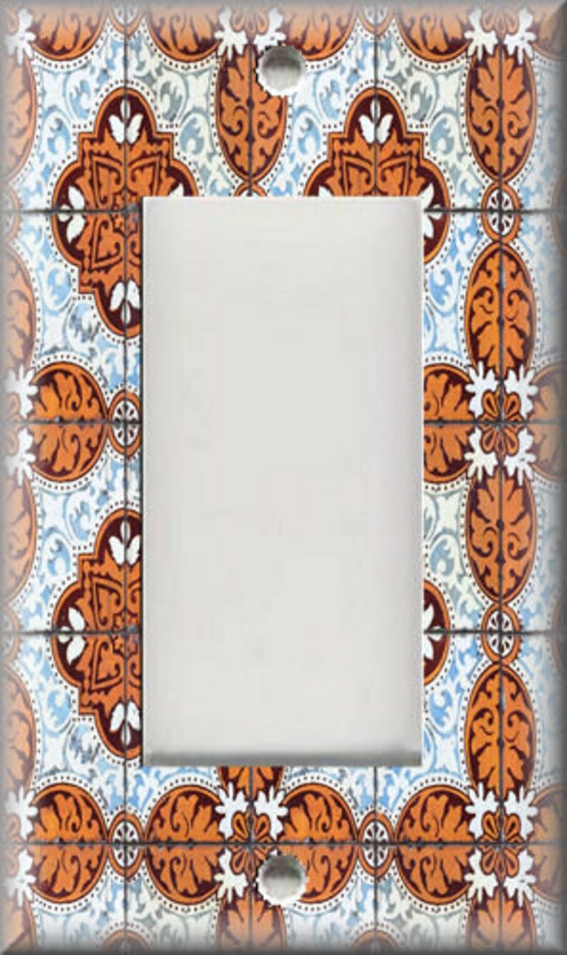 Metal Light Switch Cover Vintage Lisbon Tile Design Decorative Switch Plate Covers And Outlet Covers Luna Gallery Free Shipping