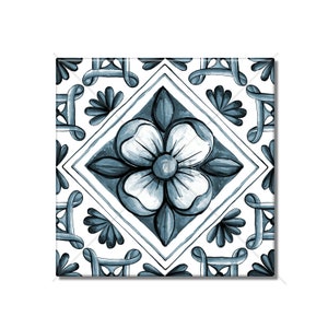 Blue Grey Flower Ceramic Tile - Flower Design Ceramic Tile Kitchen Backsplash Tile Patterned Ceramic - Blue Grey Flower Bathroom Wall Tiles