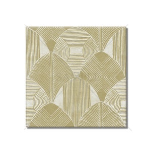 Tan Green Ceramic Tile Vintage Art Deco Design Kitchen Backsplash Tile Bathroom Tile - Ceramic Accent Tile Backsplash Tile Fireplace Tile