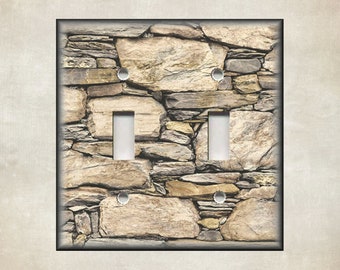 Metal Light Switch Plate Cover Rustic Brown Stone Rock Image Cabin Home Decor Metal Light Switch Plate Cover Rustic Brown Stone Rock Image Cabin Home Decor