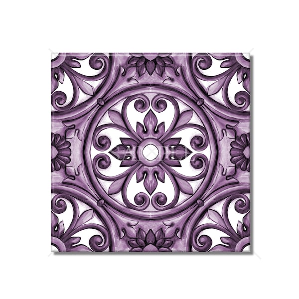 Purple Ceramic Tile Kitchen Backsplash Tile - Bathroom Tile - Ceramic Accent Tile Purple Decorative Italian Tile Design Backsplash Tile