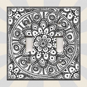 Black And White Abstract Art Home Decor Metal Light Switch Cover - Switch Plates And Outlet Covers Triple Toggle Double Toggle Free Shipping