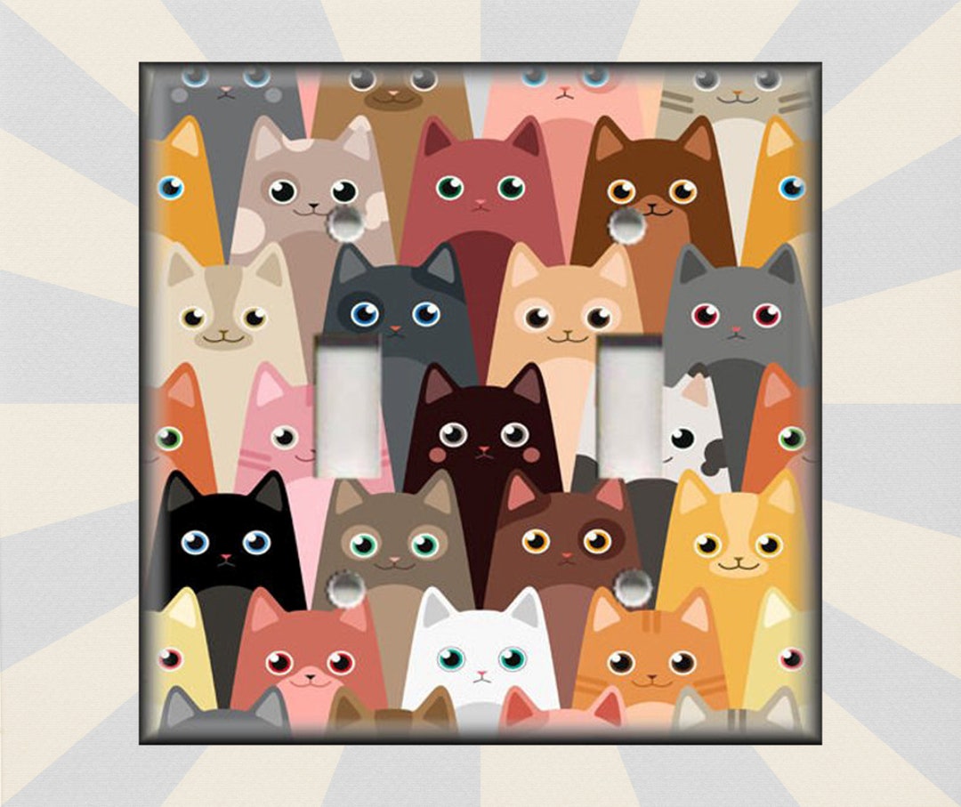 Cat Switch Plate Cover Metal Light Switch Plate Cover Cat Home Decor