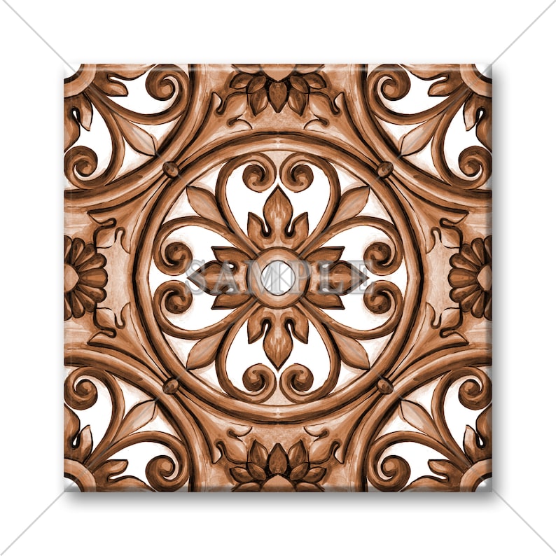 Unique Ceramic Accent Tile Copper Decorative Italian Tile Etsy