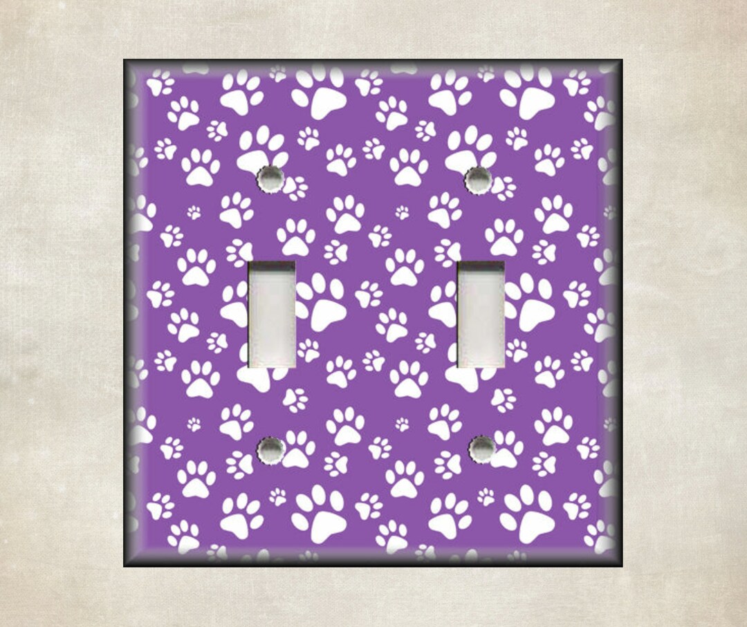 Dog Paw Prints Dog Home Decor Dog Metal Light Switch Cover Switch Plate