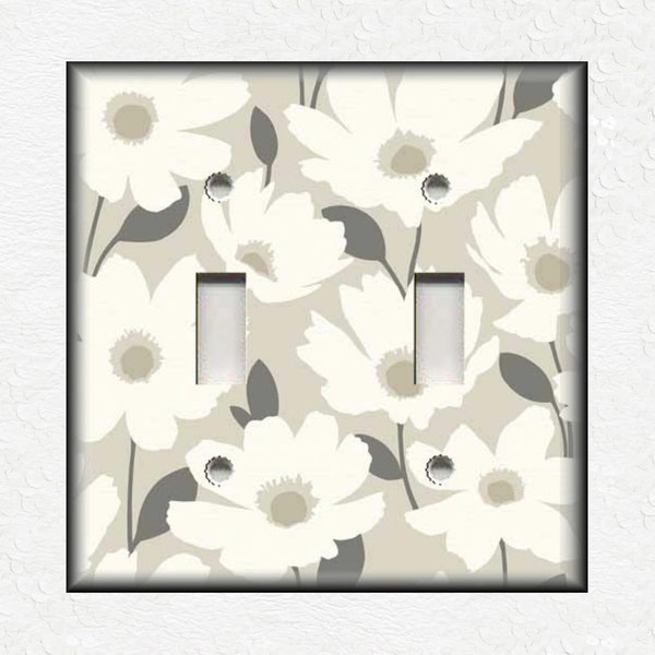 Daisy Flowers Switch Plate Cover - Decorative Matching Daisy Switch Plate Covers And Outlet Covers - Luna Gallery - Free Shipping