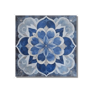Blue Gray Ceramic Vintage Moroccan Tile Design - Blue Patterned Kitchen Backsplash Tile - Bathroom Wall Tile - Patterned Tiles Free Shipping