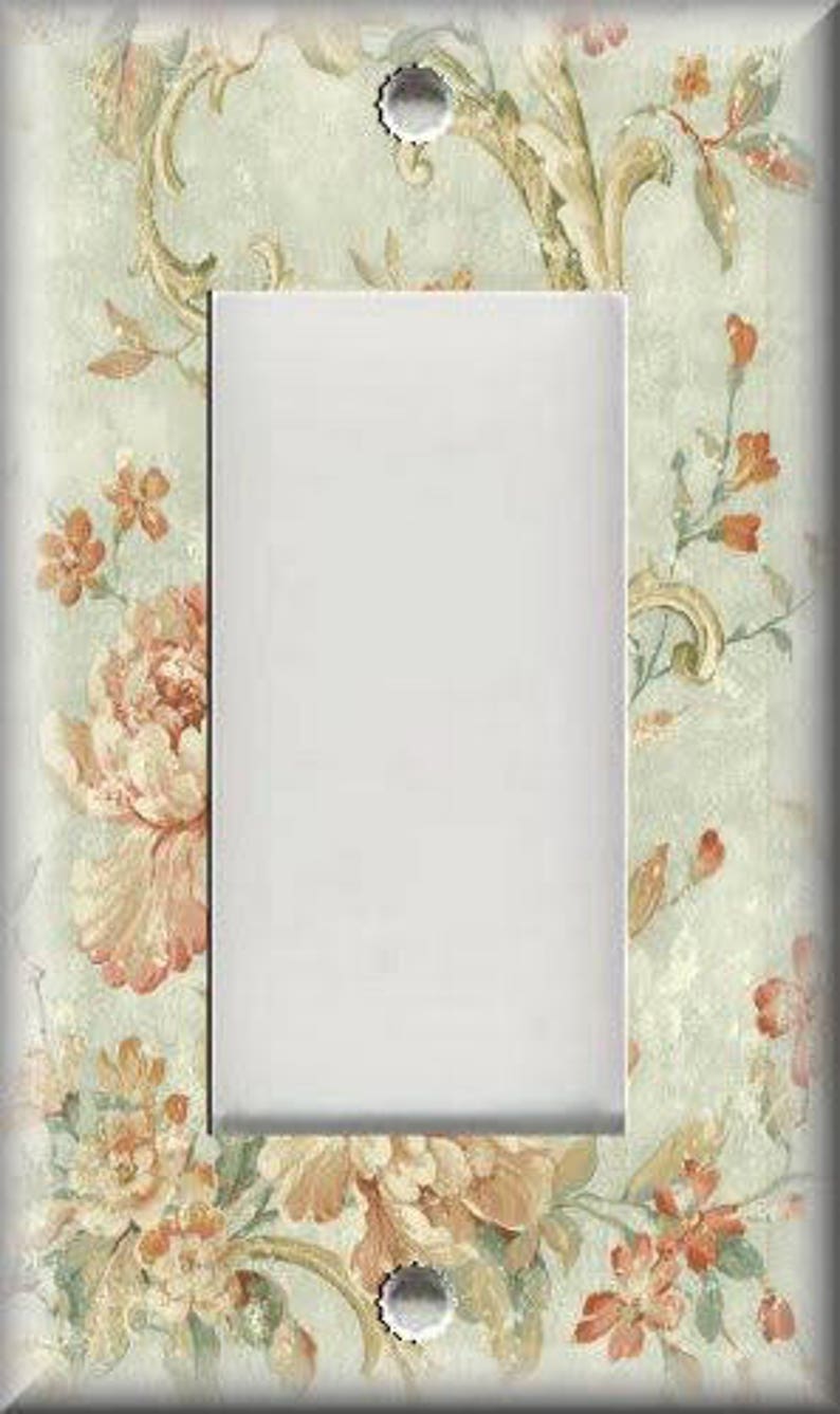 Metal Light Switch Plate Cover Rose Shabby Chic Home Decor Etsy