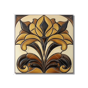 Warm Brown Butterscotch Tones Ceramic Tile - Kitchen Backsplash Tile - Bathroom Tile - Decorative Patterned Tile - Beautiful Artistic Tile