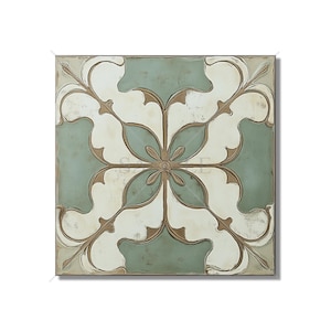 Aged Sage Green Ceramic Tile - Vintage Aged Design Tile - Unique Green Kitchen Backsplash Tile - Unique Bathroom Tile - Green Accent Tiles
