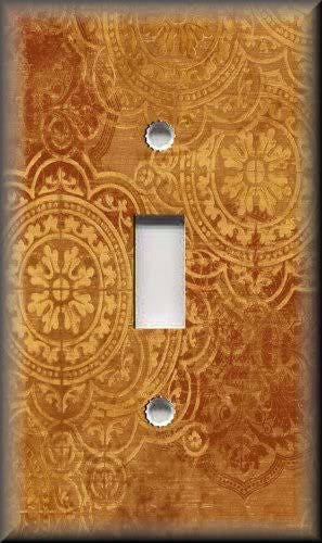 Metal Light Switch Plate Cover Tuscan Medallions Orange Home Decor Medallions 