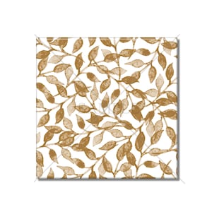 Brown Leaves Ceramic Tile - Leaf Design Tile - Kitchen Backsplash Tile - Bathroom Wall Tile - Leaf Patterned Ceramic Tile - Free Shipping