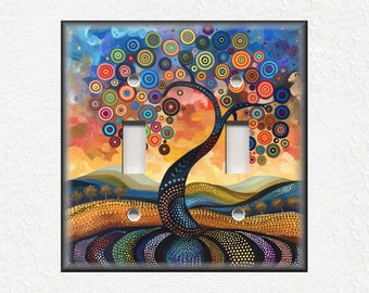 Funky Tree Art Design Metal Light Switch Plate Covers And Outlet Covers - Decorative Switch Plate Covers - Funky Tree Home Decor