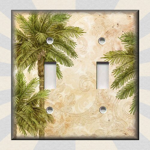 Palm Trees Light Switch Plate Cover Beach House Decor Tropical Palm Trees 