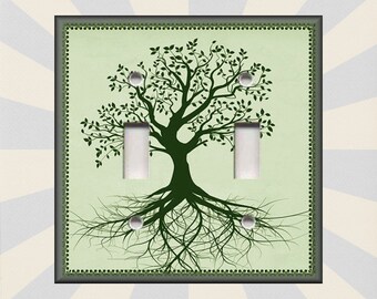GREEN RAINFOREST DOUBLE LIGHT SWITCH PLATE COVER