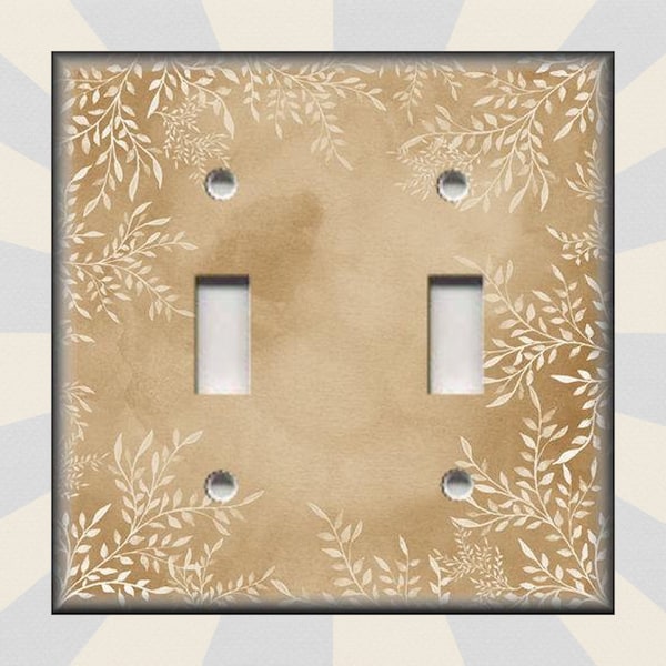 Watercolor Art Decor White Floral Tan Home Decor Metal Light Switch Cover - Switch Plates And Outlet Covers Free Shipping