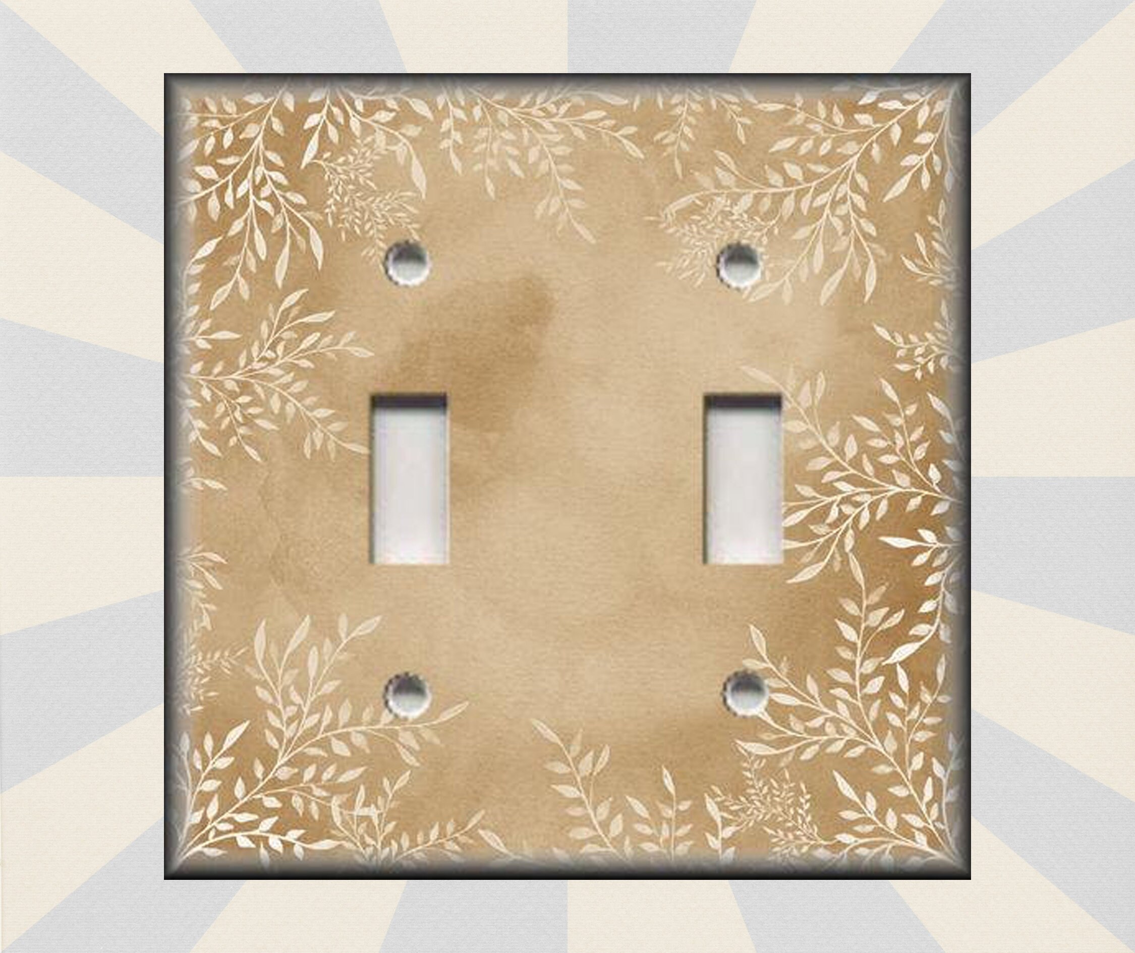 Watercolor Art Decor White Floral Tan Home Decor Metal Light Switch Cover - Switch Plates And Outlet Covers Free Shipping