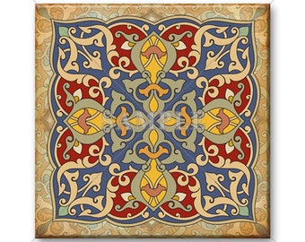 Vintage Moroccan Tile Design Unique Ceramic Accent Tile - Backsplash Tile Kitchen Tile Bathroom Tile Patterned Ceramic Tiles