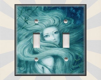 Mermaid Switch Plate - Beach Switch Plate Mermaid Decor - Metal Light Switch Cover - Switch Plates And Outlet Covers - Free Shipping