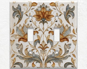Floral Art Nouveau Design Metal Light Switch Covers & Outlet Covers, Decorative Switch Plates Receptacle Covers, Decorative Wall Plates