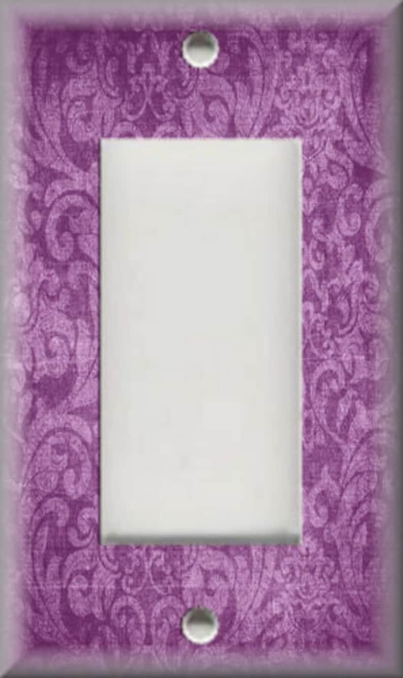 Metal Light Switch Plate Cover Vintage Damask Home Decor Purple 04 Wallplate Metal Light Switch Plate Cover Vintage Damask Home Decor Purple 04 Wallplate