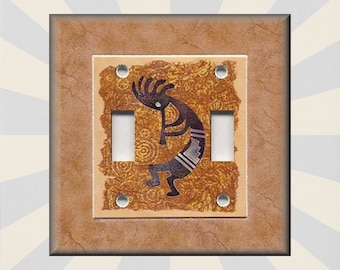 Southwestern Decor Kokopelli Home Decor Clay Design Kokopelli - Metal Light Switch Plate Cover - Switch Plates And Outlet Covers