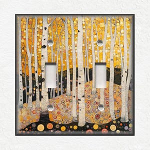 Aspen Tree Art Design Metal Light Switch Plate Covers And Outlet Covers Vintage Abstract Art Design Switch Covers