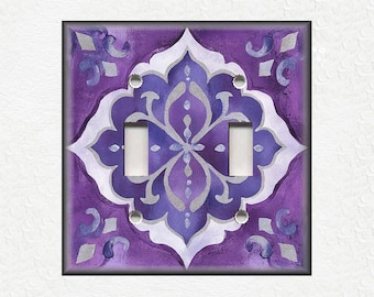 Purple Decorative Metal Light Switch Plate Covers And Outlet Covers Antique Design Home Decor Purple Wall Plates Home Decor  Luna Gallery